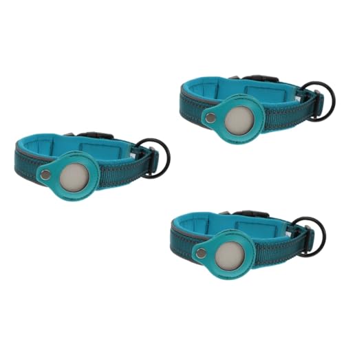 minkissy 3 Teiliges Etui Für Kleine Welpenhalsbänder Anti Verlust Halsband Silikon Katzenhalsband Air Tag Halter Reflektierendes Katzenhalsband Locator Schutzhülle Nylon Tragbare von minkissy