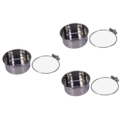 minkissy 3 stücke Haustier Edelstahl Futter Wasser Schüssel Vogel Tassen für Käfige Edelstahl Schüssel Klemme Halter Vogel Becher Edelstahl Coop Cup Wasser Schalen Kiste Hund Schüssel hängende von minkissy