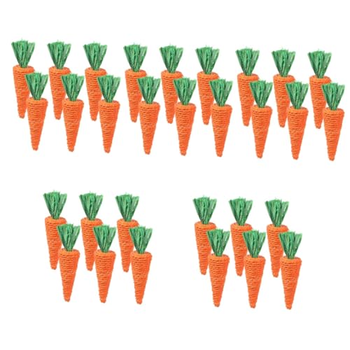 minkissy 30 STK Geflochtene Karotten Kaninchenspielzeug Ostern Rettichspielzeug weben Hasenspielzeug Spielzeuge beißendes Rettichspielzeug für Kaninchen Hamster Kauartikel Haustier Snack von minkissy
