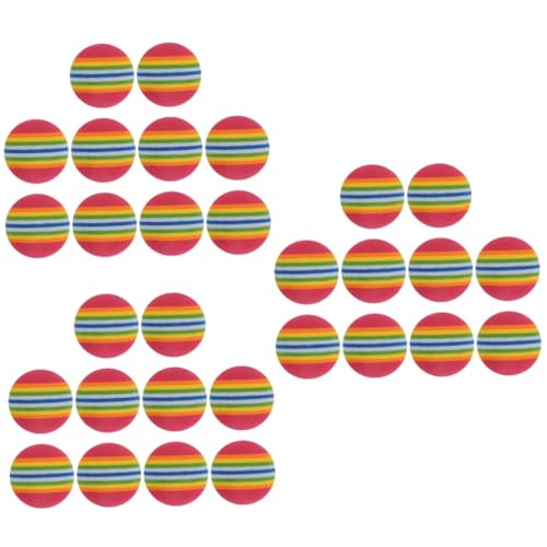 minkissy Katzenspielzeug Ball Katze Ball Regenbogen 30 STK Haustier Spielzeugkatze von minkissy