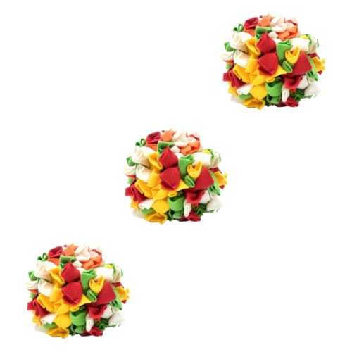 minkissy 3St Bissfester Schnüffelball Plüschtiere Spielzeug zum Reinigen der Hundezähne Welpe Spielzeuge Leckfutter Ball Spielzeug für Hunde Schnüffelball für Hunde Haustier Hündchen TPR von minkissy