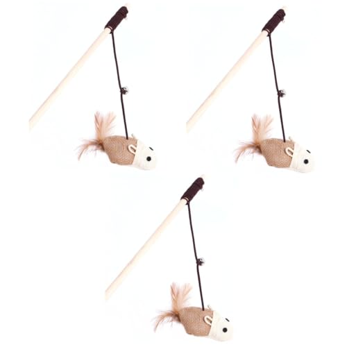 minkissy 3St für Katzenbesitzer Interaktives Spielzeug für Katzen Kätzchen Spielzeug Katzen-Teaser-Spielzeug Spielzeuge Katzen-Teaser-Stick Katzen-Teaser-Zauberstab Haustier von minkissy