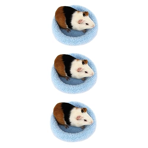 minkissy 3stücke Hamsterbett Warmes Schlafmatte Für Kleintiere Blau Geeignet Für Hamster Igel Eichhörnchen Und Mäuse Leicht Waschbar Und Ergonomisch Gestaltet von minkissy