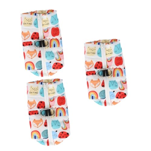 minkissy 3stücke Stylisches Hundewesten-Outfit Für Herbst Süßes Tiermuster Warmes Pet-Vest Mit Rundhalsausschnitt Für Fotos Und Partys Für Kleine Hunde von minkissy