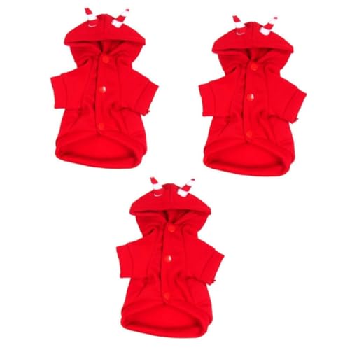 minkissy 3St Hunde-Hoodie Welpenwinterkleidung für kleine Hunde Hundemantel warme Hoodies Welpen-Hoodie Hundebedarf Hündchen Hundekleidung Kapuzenpullover Jacke mit Hut rot minkissy 3St Hunde-Hoodie Welpenwinterkleidung für kleine Hunde Hundemantel warme Hoodies Welpen-Hoodie Hundebedarf Hündchen Hundekleidung Kapuzenpullover Jacke mit Hut rot von minkissy