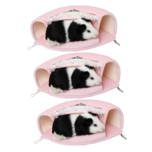 minkissy 3St Kuscheltier Hamster meerschweinchen hängematte Igel Tunnel Schlafsack für Kleintiere Bett Haustier hängendes Bett Hängematte für Haustiere Hamsterkäfig Hängematte Gang von minkissy