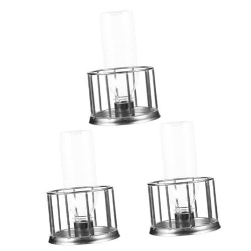 minkissy 3St Wasserspender für Schildkröten Tier Terrarium Wasserbehälter für Reptilien Bartagame Futternapf Filter Futterbecken Futterschale Container Meeresschildkröte Rostfreier Stahl von minkissy