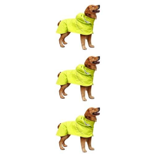 minkissy 3St Hund Dealspet-Zubehör hoher Kragen Elisabeth Kreis Haustierartikel gelb aus Regenponcho Regenjacke Regenmantel für Haustiere Regenkleidung für Haustiere Chef Jacken von minkissy
