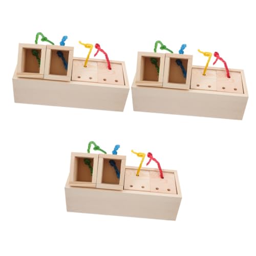 minkissy 3Er-Box Hamster Spielzeug zur Nahrungssuche Kaninchenspielzeug Puzzles aus Holz Vögel interaktives Spielspielzeug Hasenspielzeug Spielzeuge Hamster behandelt Fall von minkissy