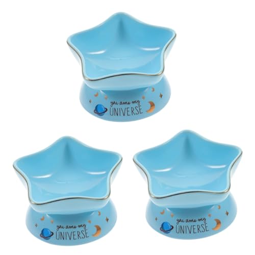 minkissy 3pcs cat ceramic bowl raised cat food bowl elevated water bowls porcelain cat bowls guinea pig food bowl cat water bowl cat bowl anti vomiting ceramic pet cat kitten puppy ceramics von minkissy