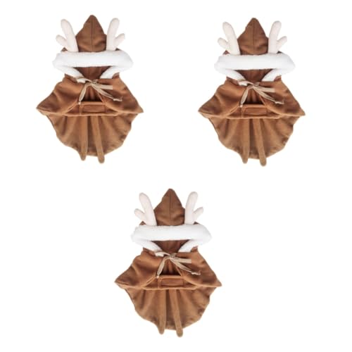minkissy 3pcs pet outfit pet sweater Christmas party dog costume winter doggy clothes christmas pet cloak pet costume dog outfit hats for cats dog hoodies dog christmas pajamas coat Elch von minkissy