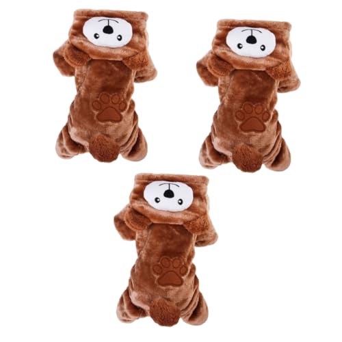 minkissy 3pcs pet winter clothes dresses for winter plush hoodie winter Pet Puppy Hooded Apparel Pet Hoodie Hooded Sweater dog sweaters for small dogs dog warm cloth clothing von minkissy