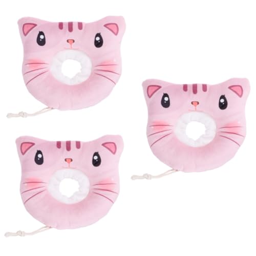 minkissy 3st Elizabeth-Kragen Kegelförmiges Katzenhalsband Erholungshalsband Für Katzen Für Katzenoperationen Anti-beiß-Kragen Kätzchen Rosa Konisch Pp-Baumwolle von minkissy