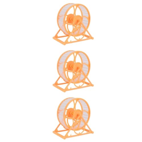 minkissy 3St Hamster Spielzeug Hamsterrad Zwerghamsterrad Mäuse Laufrad ruhiges Hamsterrad Autoräder Hamstersport Kleine Plastik Übungsrad von minkissy
