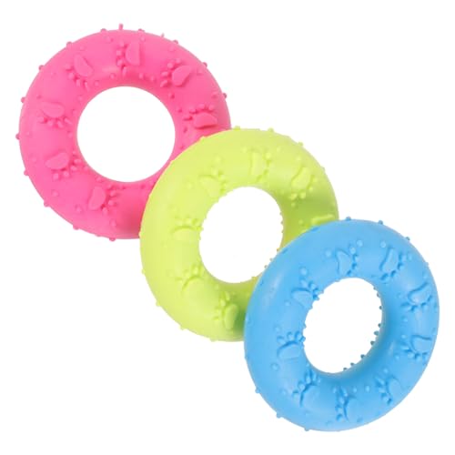 minkissy 3st Haustier Spielzeug Donut-Halsband Für Hunde Quietschendes Hundespielzeug Hundeseilspielzeug Interaktives Welpenspielzeug Donut-Spielzeug Für Hunde Hundebedarf Kleiner Hund TPR von minkissy