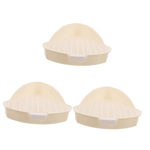 minkissy Dreieck Gehege 3st Haustier Töpfchen Meerschweinchen Kleines Töpfchen Chinchilla-eck-katzentoilette Meerschweinchengehege Meerschweinchen Katzentoilette Weiß Trainer Bettpfanne Plastik von minkissy