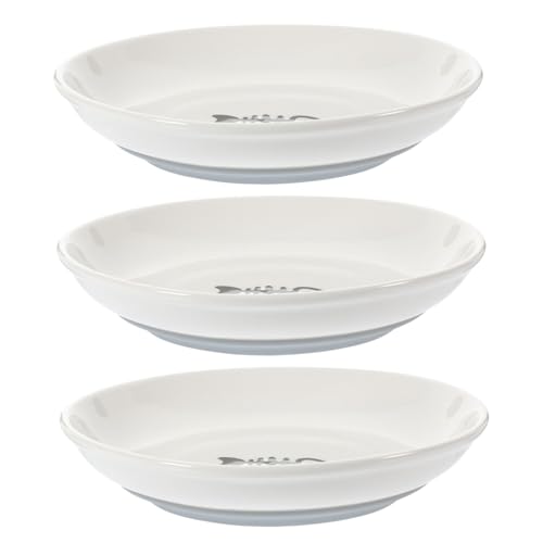 minkissy Futternapf-Set Für Haustiere 3-teilig Klein Rund Katzennapf Grau Silikonboden Flach Keramik Tierfutterbehälter minkissy Futternapf-Set Für Haustiere 3-teilig Klein Rund Katzennapf Grau Silikonboden Flach Keramik Tierfutterbehälter von minkissy