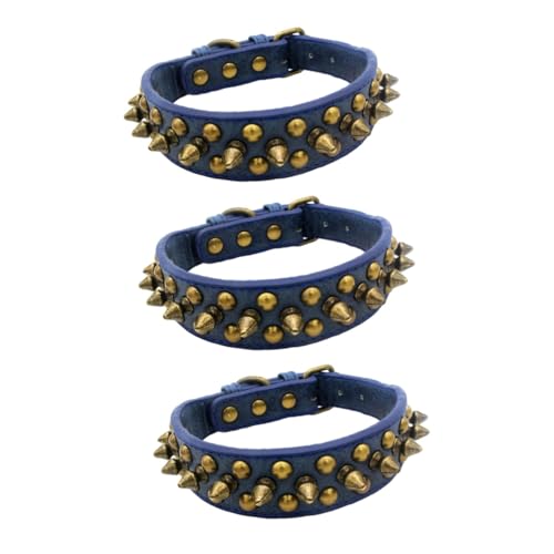 minkissy 3 Stück Haustierbedarf Hundehalsband Runde Nagelnieten Hundehalsband Stilvolle Personalisierte Für Ihr Haustier von minkissy