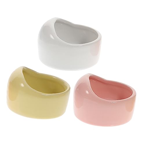 minkissy Futternapf-Set Für Haustiere – 3-teilige Keramiknäpfe Mit Design Ideal Für Hamster Vögel Papageien von minkissy