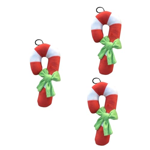 minkissy 3st Kleines Hundespielzeug Hund Weihnachtsstrumpf Spielzeug Weihnachtskauspielzeug Für Hunde Für Haustier Weihnachten Quietschende Spielzeuggeräusche Welpen Zuckerstange von minkissy