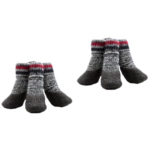 minkissy 4 Paare gepolsterte Socken sockenschuhe Bodenschoner rutschfeste Socken für Hunde Socken für Katzen Hund Schneeschuhe Schneestiefel großer Hund Hundepfote Haustier Socken Schuhe von minkissy
