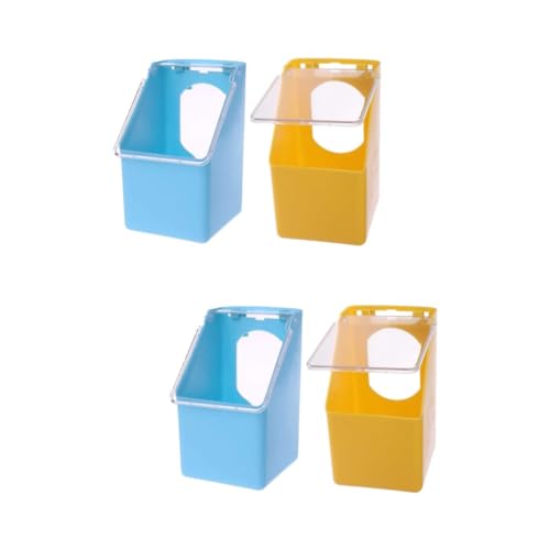 minkissy 4 Pcs pigeon hanging box bird cage feeder cups bird food container parrot food dish bird cages for parrots Water Food Basin bird bath cup Feeding Bowl bird feeder birds food box von minkissy