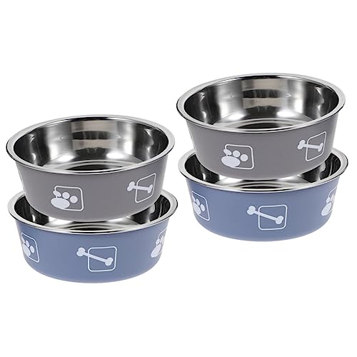 minkissy 4 Pcs stainless steel pet bowl cat water bowl cat plate bowls pet feeder bowl dog waterer dog feeding bowl dog bowl cat feeders for indoor cats dog food dispenser summer Cool spray von minkissy