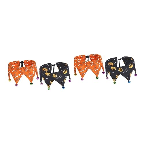 minkissy 4 Stück Halloween Haustier verstellbares Halsband Welpenhalsband elastische Katzenschleifenglocke orange Fliege schal Haustierzubehör Katzenhalsband abnehmbar Kürbis Polyester minkissy 4 Stück Halloween Haustier verstellbares Halsband Welpenhalsband elastische Katzenschleifenglocke orange Fliege schal Haustierzubehör Katzenhalsband abnehmbar Kürbis Polyester von minkissy
