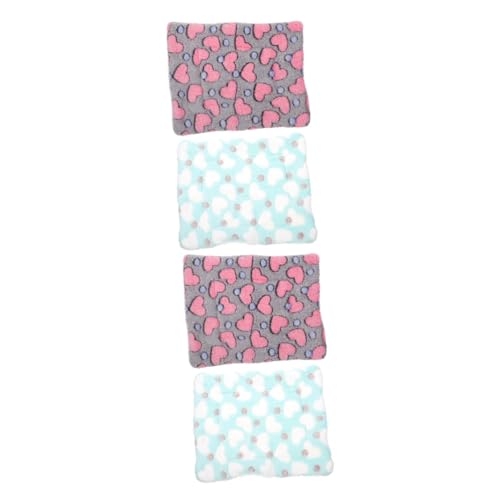 minkissy 4stücke Warmes Winter-Nest Für Kleintiere Fleece-schlafmatte Für Hamster Meerschweinchen Und Chinchillas Herz Herz- Für Käfige Und Boden von minkissy