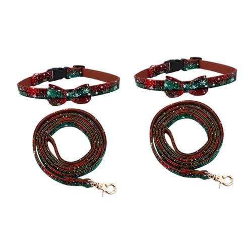 minkissy 4 Stück Haustierhalsbänder für Hunde und Welpen, für kleine Welpen, Haustierhalsband, Haustierhalsband, verstellbares Halsband, Weihnachtshaut, Ziehen Sie das Seil von minkissy