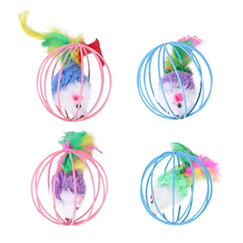 minkissy Interaktives Katzenspielzeug 4 Stück Haustier-Katzen-rattenspielzeug Mäuse Im Drahtkäfig Plüschmausspielzeug Für Kätzchen Spielzeit Zufällige Farbe minkissy Interaktives Katzenspielzeug 4 Stück Haustier-Katzen-rattenspielzeug Mäuse Im Drahtkäfig Plüschmausspielzeug Für Kätzchen Spielzeit Zufällige Farbe von minkissy