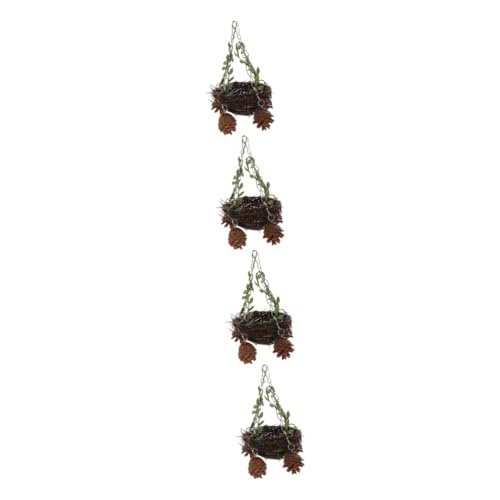 minkissy 4 Stück Natürliches Rattan-Vogelnest Papageien-Schaukelnest Vogelspielzeug für den Haushalt Vogelkäfig Spielzeuge Hängendes Vogelnest aus Rattan Rattan-Nest Vögel von minkissy