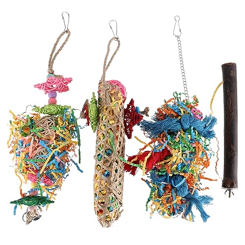 minkissy 4 Stück Papagei Kauspielzeug Papagei hängendes Kauspielzeug Kletterspielzeug Vogelkäfig Spielzeuge Papagei stehende Stange Kauspielzeug für Vögel kauen Spielzeugset Papier minkissy 4 Stück Papagei Kauspielzeug Papagei hängendes Kauspielzeug Kletterspielzeug Vogelkäfig Spielzeuge Papagei stehende Stange Kauspielzeug für Vögel kauen Spielzeugset Papier von minkissy