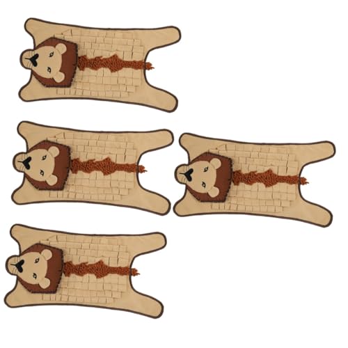 minkissy 4 Stück Pet Sniffing Pad Versteckmatte für Welpen Futtermatte Nase Spielzeuge entzückende Schnüffelmatte welpen warme Decke Anti-Ersticken Hündchen Haustierzubehör von minkissy