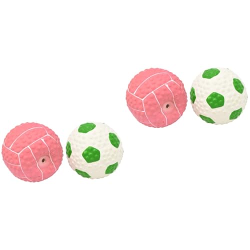 minkissy 4 Stück Spielzeugball Quietschendes Hundespielzeug Kleine Hundebälle Hundespielzeug Für Kleine Hunde Latexbälle Für Hunde Hundespielzeugbälle Trainingsball Emulsion Bissfest von minkissy