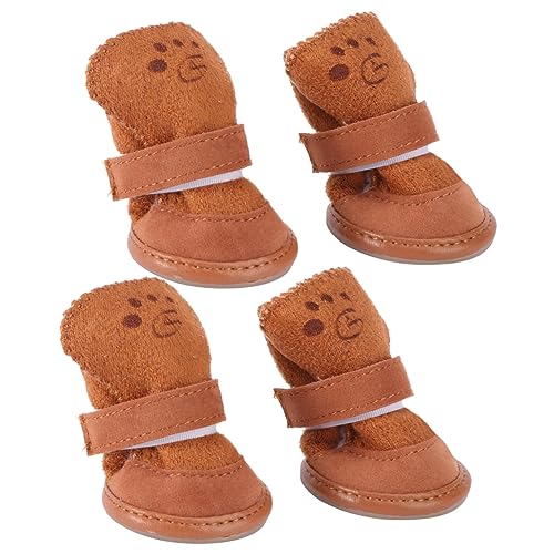 minkissy 4 Stück Pet Sandalen Schneeschuhe Für Hund Welpen Schuhe Welpen Wanderschuhe Hund Warme Schuhe Pet Schneeschuhe Hund Warme Stiefel Hund Schneeschuhe Haustier Hund Herbst Und Winter von minkissy