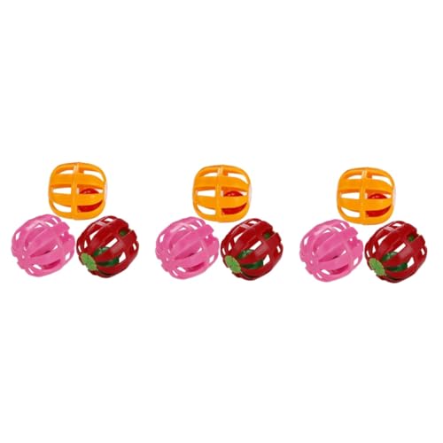 minkissy 45stücke Bunte Kürbisform Katzenspielzeuge Mit Glocken Spaßige Rollende Bälle Zur Von Katzen Fördert Spiel Und Interaktion Farben Zufällig von minkissy