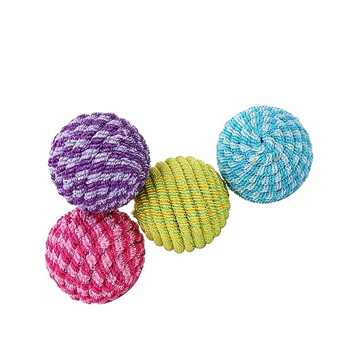 minkissy 4pcs Cat Ball Toys Elastic Cat Playing Balls Chasing Toys for Cats Dog Ball Toy Pet Toys for Dogs Small Rope Dog Toy Pet Treat Chewing Ball Toy Cat Tooth Toy Sports Cat Teaser von minkissy