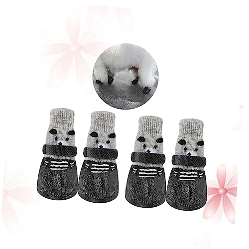 minkissy 4pcs Dog Paw Protector Comfortable Pet Socks Knit Dog Socks Dog Boots Paw Protectors Dog Indoor Dog Paw Socks Cat Socks Dog Socks for Small Dogs Boot Protector Short Boots Puppy von minkissy