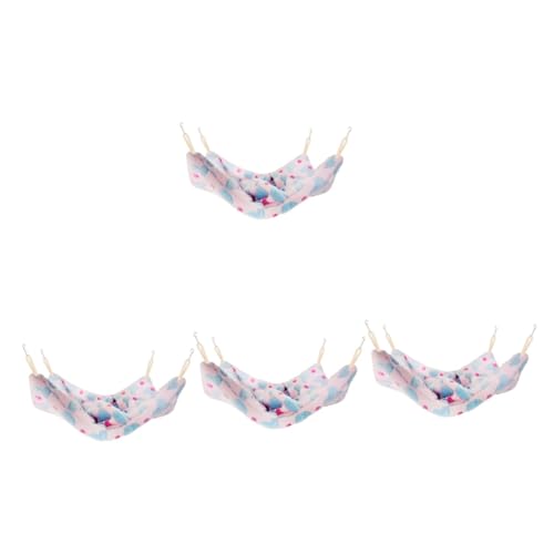 minkissy 4pcs hamster hammock bed accessories suspending guinea pig bed winter warm hamster bed rat cage accessories small animals hanging tunnel hedgehog cage sleeping bag washable Plush von minkissy