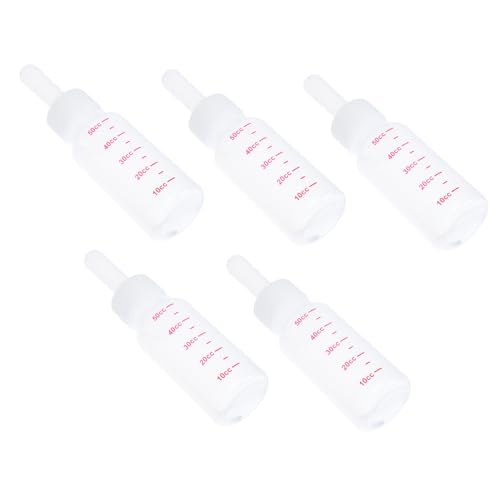 minkissy 5 Sets Hunde-Futterflasche Fütterungsflaschen für Haustier Bauernhof Tierfutterspender Hund Flüssigkeitsfutterspender Katze Fütterungsflasche Vieh Milch Flasche Lamm Feeder Papagei Pille Weiß von minkissy