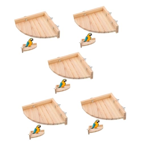minkissy 5St Papageienbarsch Zubehör für Sittichkäfige Käfig stehender Barsch Spielzeug Spielset aus Holz Schlafplatz für Papageien Holzständer für Vögel beissen Gestreifter Barsch Leiter von minkissy