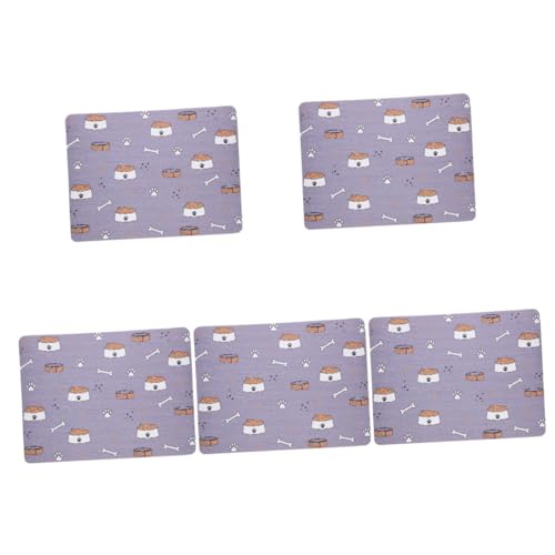 minkissy 5 x Haustier-Futtermatte, Platzsets, Wasserspender-Matte, Hunde-Platzdeckchen, wasserabsorbierend, saugfähig, Futternapf-Matte, Futtermatte, Haustier-Geschirrmatte, Schlamm, absorbiert von minkissy