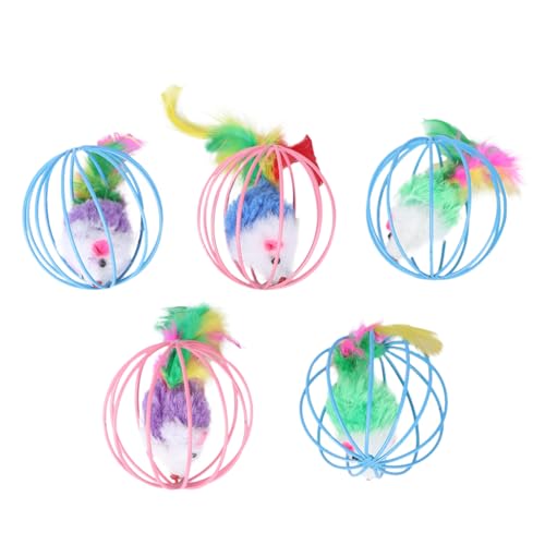 minkissy 5stücke Interaktive Plüsch-mäuse Für Katzen Kätzchen Spielzeug Im Käfig-Design Und Und Zufällige Farben minkissy 5stücke Interaktive Plüsch-mäuse Für Katzen Kätzchen Spielzeug Im Käfig-Design Und Und Zufällige Farben von minkissy