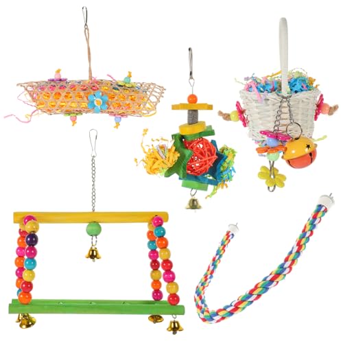 minkissy 5pcs Papagei Kauspielzeug Nymphensittich Hängende Futterspender Papagei Beißspielzeug Sittich Käfig Zubehör Vogel Kauspielzeug Wellensittich Zerkleinern Spielzeug Kauspielzeug Vögel Kleiner minkissy 5pcs Papagei Kauspielzeug Nymphensittich Hängende Futterspender Papagei Beißspielzeug Sittich Käfig Zubehör Vogel Kauspielzeug Wellensittich Zerkleinern Spielzeug Kauspielzeug Vögel Kleiner von minkissy