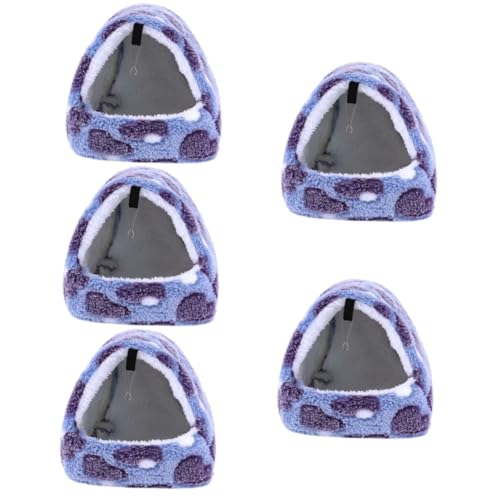minkissy 5pcs hamster hanging hammock hamster activity toy sleeping house dwarf hamster hammock winter warm hamster bed small animal warm cage bunny toy with hook flannel cotton Coat hanger von minkissy