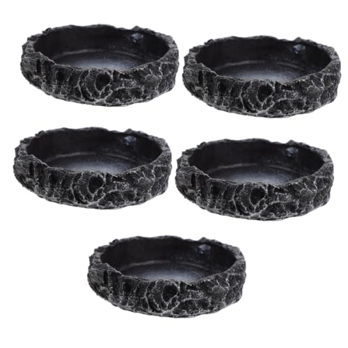 minkissy 5pcs turtle drinking basin Food Basin for Reptile Stable Lizard Feeder reptile enclosure reptile water dish Gecko feeding bowl gecko tank Lizard Food Bowl container resin delicate von minkissy