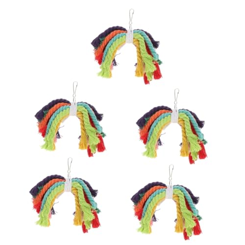 minkissy 5stücke Papageien Spielzeug Aus Baumwolle Kauspielzeug Für Vögel Mit Aufhängung Für Wellensittiche Und Nymphensittiche Fördert Spiel Und Beschäftigung von minkissy