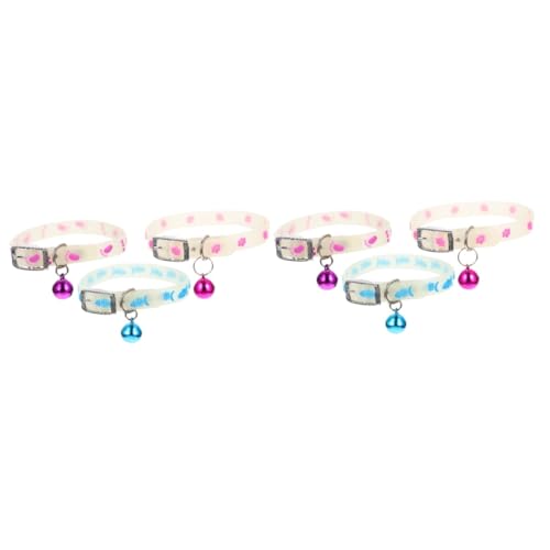 minkissy 2 Sets Verstellbar Fluoreszierendes Haustierhalsband Hundehalsband Glocke Leuchtet Im Dunkeln Kleiner Hund Halsschmuck Haustierhalsband- 3 Stück X 2 von minkissy