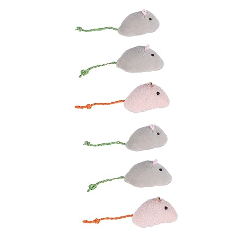 minkissy 6 STK Katze Kätzchen Spielzeug Plüschtiere Plüsch -Plüsch scrump plüsch Spielzeuge Simulation Plüschmaus Katzenspielzeug Haustier Hauskatze Katzenzubehör von minkissy